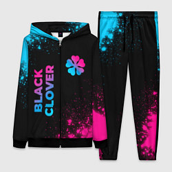 Женский 3D-костюм Black Clover - neon gradient: надпись, символ, цвет: 3D-черный
