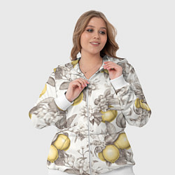 Женский 3D-костюм Лимоны - винтаж графика: паттерн, цвет: 3D-белый — фото 2