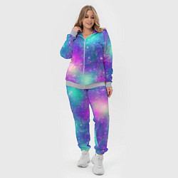 Женский 3D-костюм Яркий розово-голубой космос, цвет: 3D-меланж — фото 2