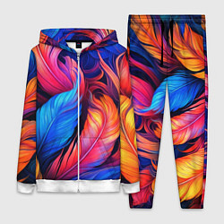 Женский 3D-костюм Экзотические перья, цвет: 3D-белый