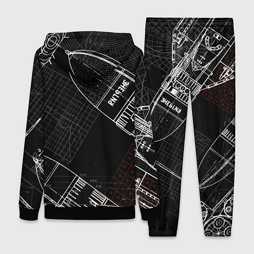 Женский костюм Чертеж ракеты / 3D-Черный – фото 2