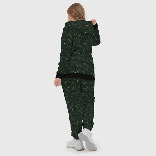 Женский костюм Текстура зелёный мрамор / 3D-Черный – фото 5