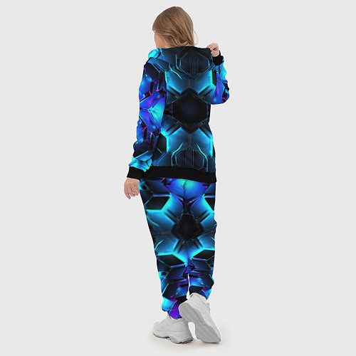 Женский костюм Неоновые синие плиты / 3D-Черный – фото 5
