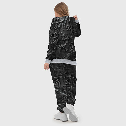 Женский костюм Черная текстура из кожи с узорами / 3D-Меланж – фото 5