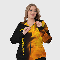 Женский 3D-костюм Counter-Strike 2 - gold gradient: по-вертикали, цвет: 3D-черный — фото 2