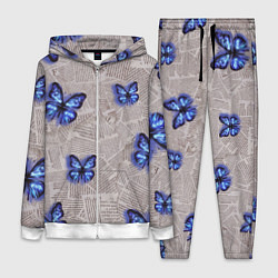 Женский костюм Газетные обрывки и синие бабочки