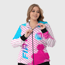 Женский 3D-костюм Fiat neon gradient style: надпись, символ, цвет: 3D-черный — фото 2