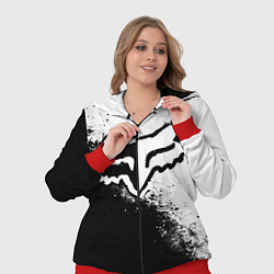 Женский 3D-костюм Fox motocross - черно-белые пятна, цвет: 3D-красный — фото 2