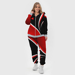 Женский 3D-костюм Кавасаки - красные волны, цвет: 3D-меланж — фото 2