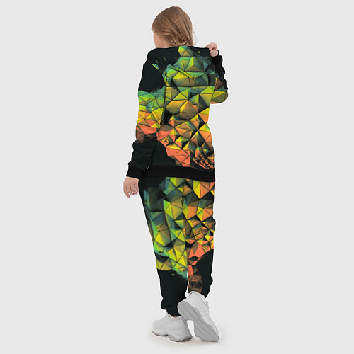 Женский костюм Зеленая кубическая абстракция / 3D-Черный – фото 5