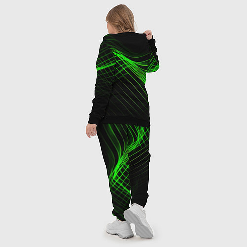 Женский костюм Зеленые яркие линии / 3D-Черный – фото 5