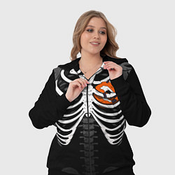 Женский 3D-костюм Скелет: ребра с лисой, цвет: 3D-черный — фото 2