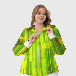 Женский 3D-костюм Зеленые неоновые полосы, цвет: 3D-белый — фото 2
