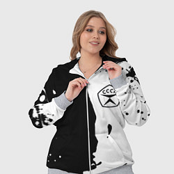 Женский 3D-костюм Ссср знак качества - краски брызг чёрно-белых, цвет: 3D-меланж — фото 2