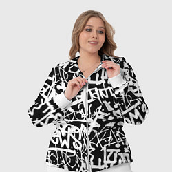 Женский 3D-костюм Граффити черно-белый паттерн, цвет: 3D-белый — фото 2