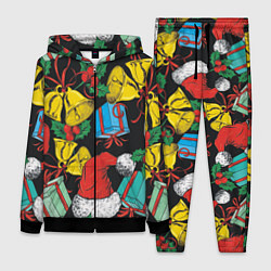 Женский 3D-костюм Узор с рождественскими колокольчиками, цвет: 3D-черный