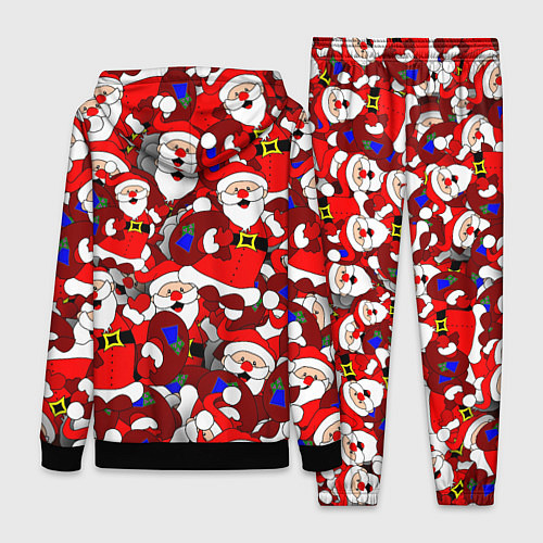 Женский костюм Новогодний паттерн с дедами морозами / 3D-Черный – фото 2