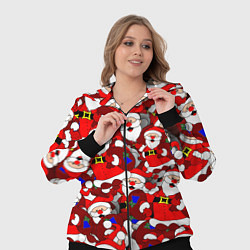 Женский 3D-костюм Новогодний паттерн с дедами морозами, цвет: 3D-черный — фото 2
