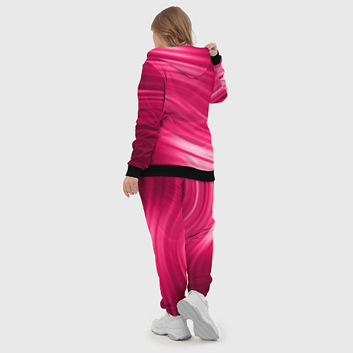 Женский костюм Абстрактный волнистый узор в красно-розовых тонах / 3D-Черный – фото 5