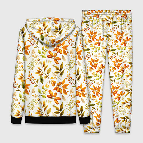 Женский костюм Осенние листья и желуди / 3D-Черный – фото 2