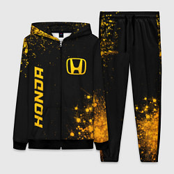 Женский 3D-костюм Honda - gold gradient: надпись, символ, цвет: 3D-черный