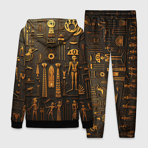 Женский костюм Арт в стиле египетских письмен / 3D-Черный – фото 2