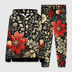 Женский костюм Новогодние цветы и листья