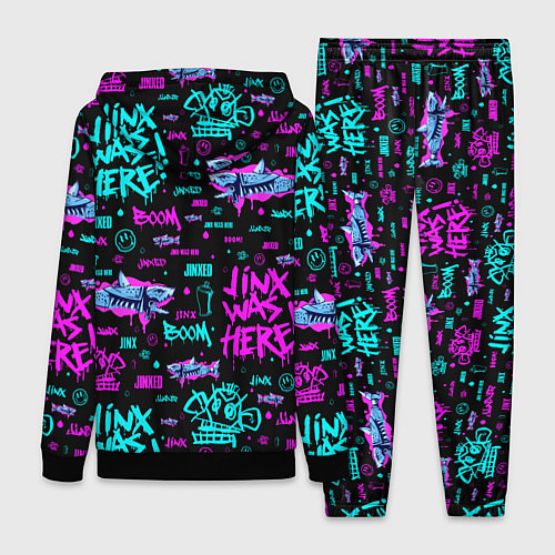 Женский костюм Jinx Arcane pattern neon / 3D-Черный – фото 2