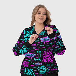 Женский 3D-костюм Jinx Arcane pattern neon, цвет: 3D-черный — фото 2