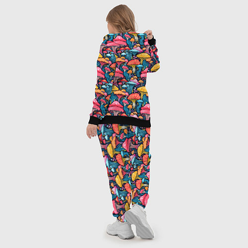 Женский костюм Разноцветные грибы причудливый паттерн / 3D-Черный – фото 5