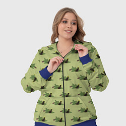 Женский 3D-костюм Черный кот в гирлянде уронил елку, цвет: 3D-синий — фото 2