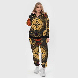 Женский 3D-костюм Узор в славянском стиле на тёмном фоне, цвет: 3D-черный — фото 2