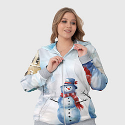 Женский 3D-костюм Новогодний день со снеговиком, цвет: 3D-меланж — фото 2