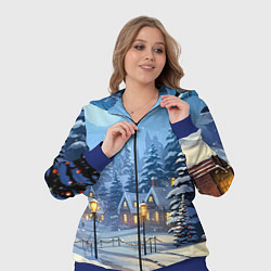 Женский 3D-костюм Новогодний зимний городок, цвет: 3D-синий — фото 2