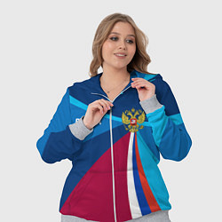 Женский 3D-костюм Герб и триколор России с геометрией, цвет: 3D-меланж — фото 2