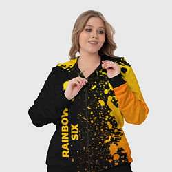 Женский 3D-костюм Rainbow Six - gold gradient по-вертикали, цвет: 3D-черный — фото 2