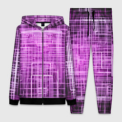 Женский 3D-костюм Фиолетовые неоновые полосы киберпанк, цвет: 3D-черный