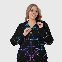 Женский 3D-костюм Неоновые трещины узоры, цвет: 3D-черный — фото 2