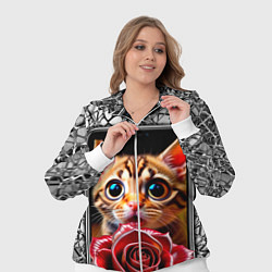 Женский 3D-костюм Кот в телефоне, цвет: 3D-белый — фото 2