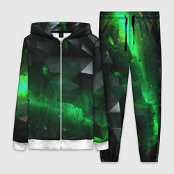 Женский костюм Асимметрия зеленого узора