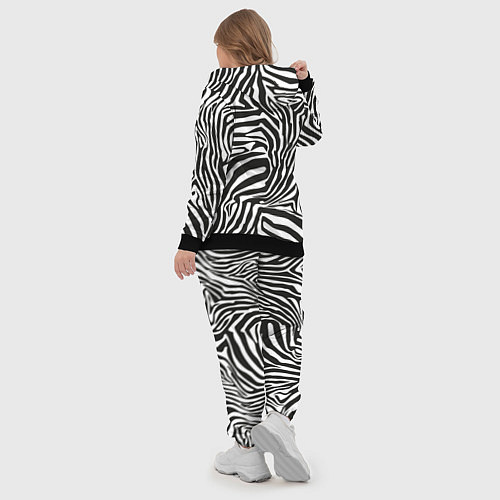Женский костюм Шкура зебры черно - белая графика / 3D-Черный – фото 5