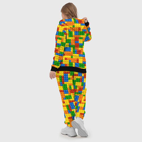 Женский костюм Лего - разноцветная стена / 3D-Черный – фото 5