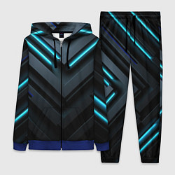 Женский костюм Черный и синий фон с абстракцией