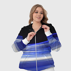 Женский 3D-костюм Синие волны на черном, цвет: 3D-белый — фото 2