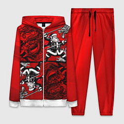 Женский 3D-костюм Дед Мороз с копьем и драконом, цвет: 3D-белый