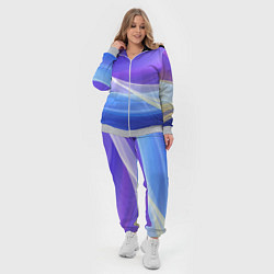 Женский 3D-костюм Фиолетовая и голубая абстракция, цвет: 3D-меланж — фото 2