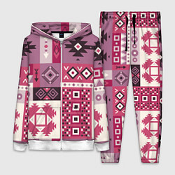 Женский костюм Этническая геометрия в розовой палитре