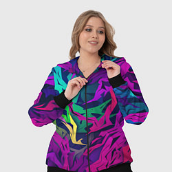 Женский 3D-костюм Кривые яркие геометрические фигуры, цвет: 3D-черный — фото 2