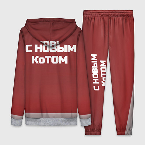 Женский костюм С новым котом - два кота в костюмах Санты / 3D-Меланж – фото 2