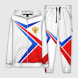 Женский 3D-костюм Герб РФ - классические цвета флага, цвет: 3D-белый